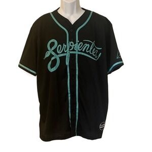 Serpientes Baseball‎ Jersey Black Teal Snake Logo Pepsi Mens XL